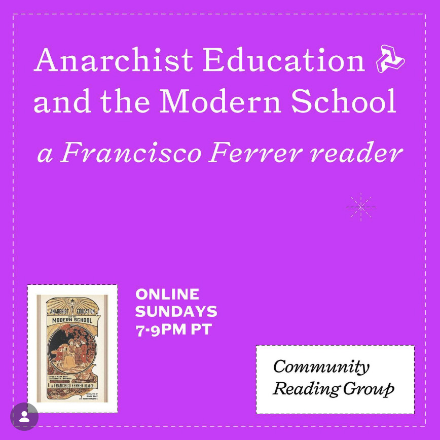 Anarchist Education and the Modern School flyer